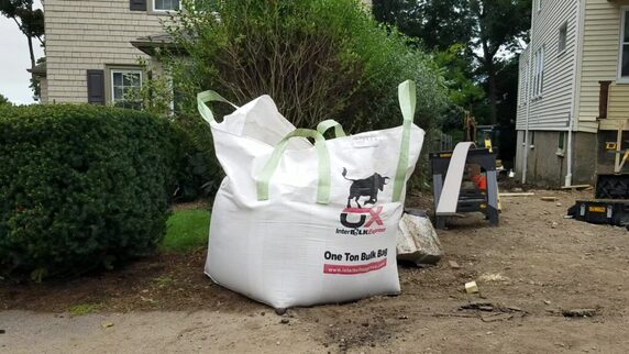 Printed InterBULK bulk bag on a customer jobsite