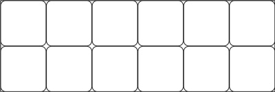 Baffle bag fill pattern, square shapes pack tightly with no wasted space