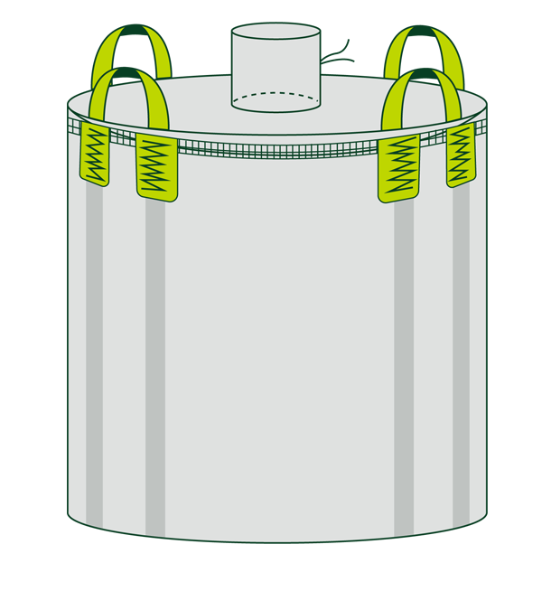 Circular woven bulk bag construction