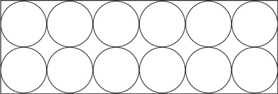 Standard bag fill pattern, rounded shapes leave dead space between bags