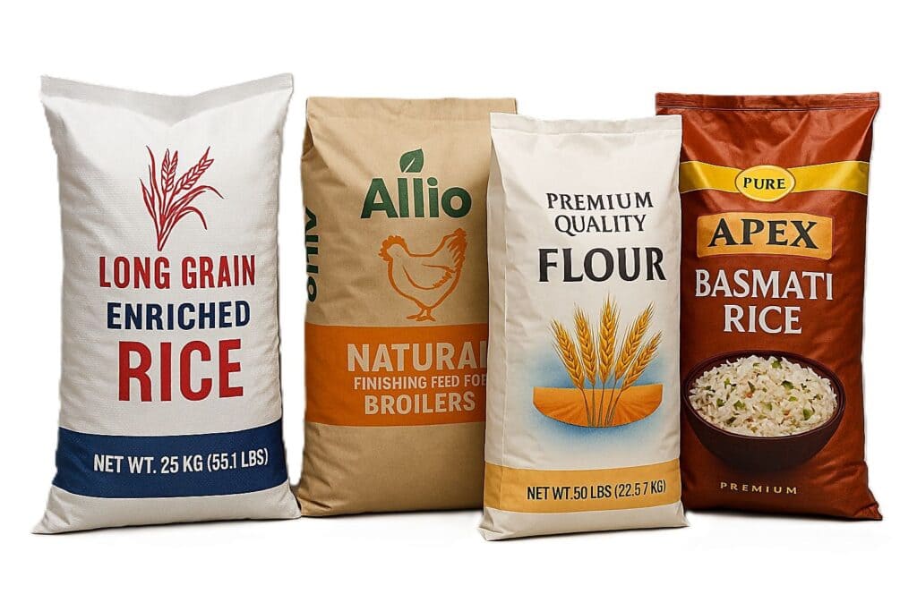 Paper Poly Bags for food, seed, and grain packaging