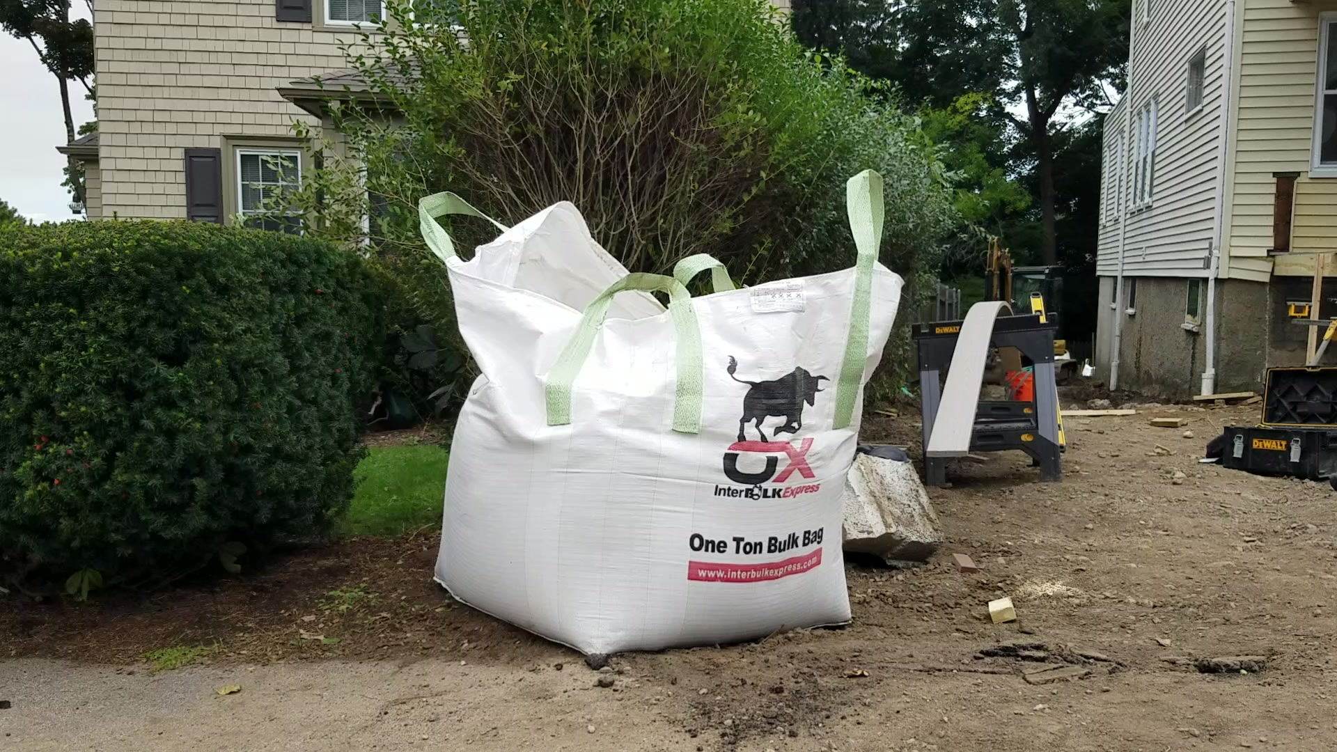 Printed InterBULK bulk bag on a customer jobsite