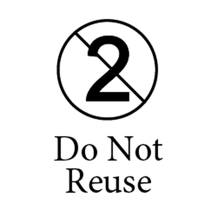 Do Not Reuse symbol indicating a single-use packaging requirement